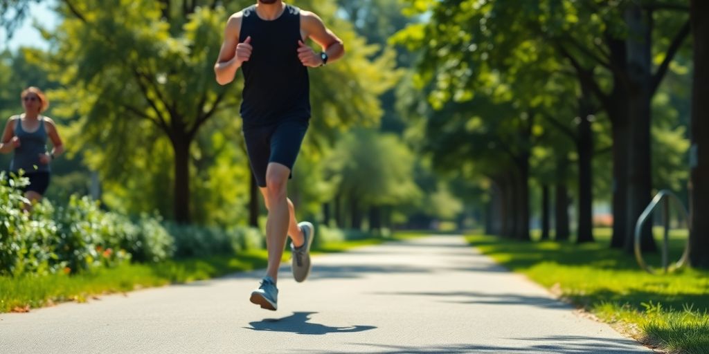 Person exercising outdoors for better insulin sensitivity.