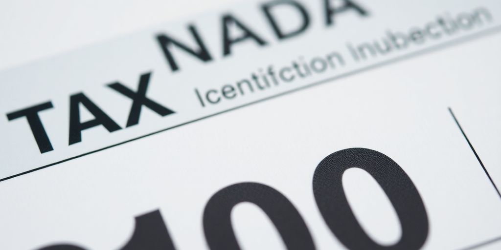 Canadian tax identification number document in focus.