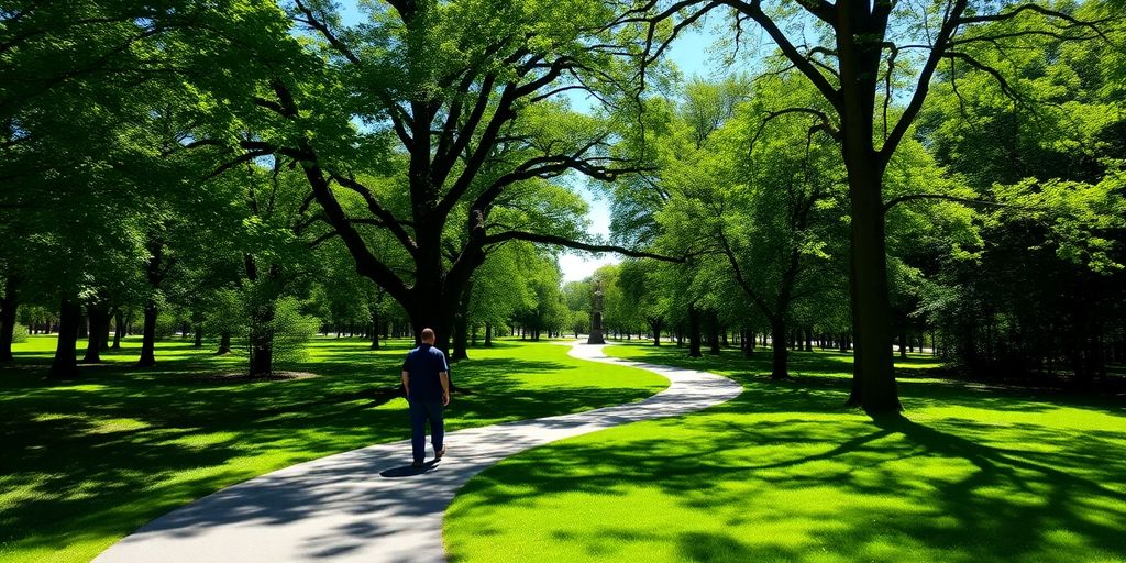 Person walking on a scenic outdoor path