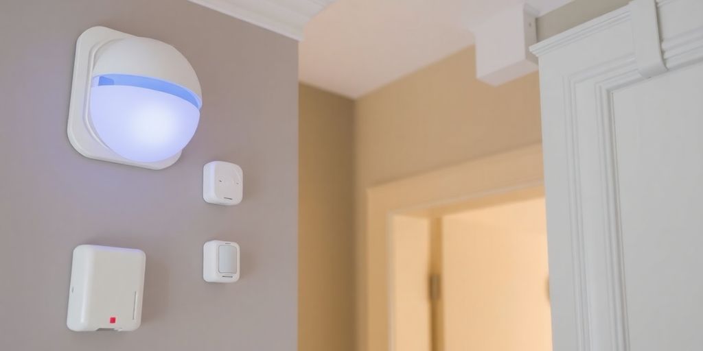 Home sensors installed on wall and door.