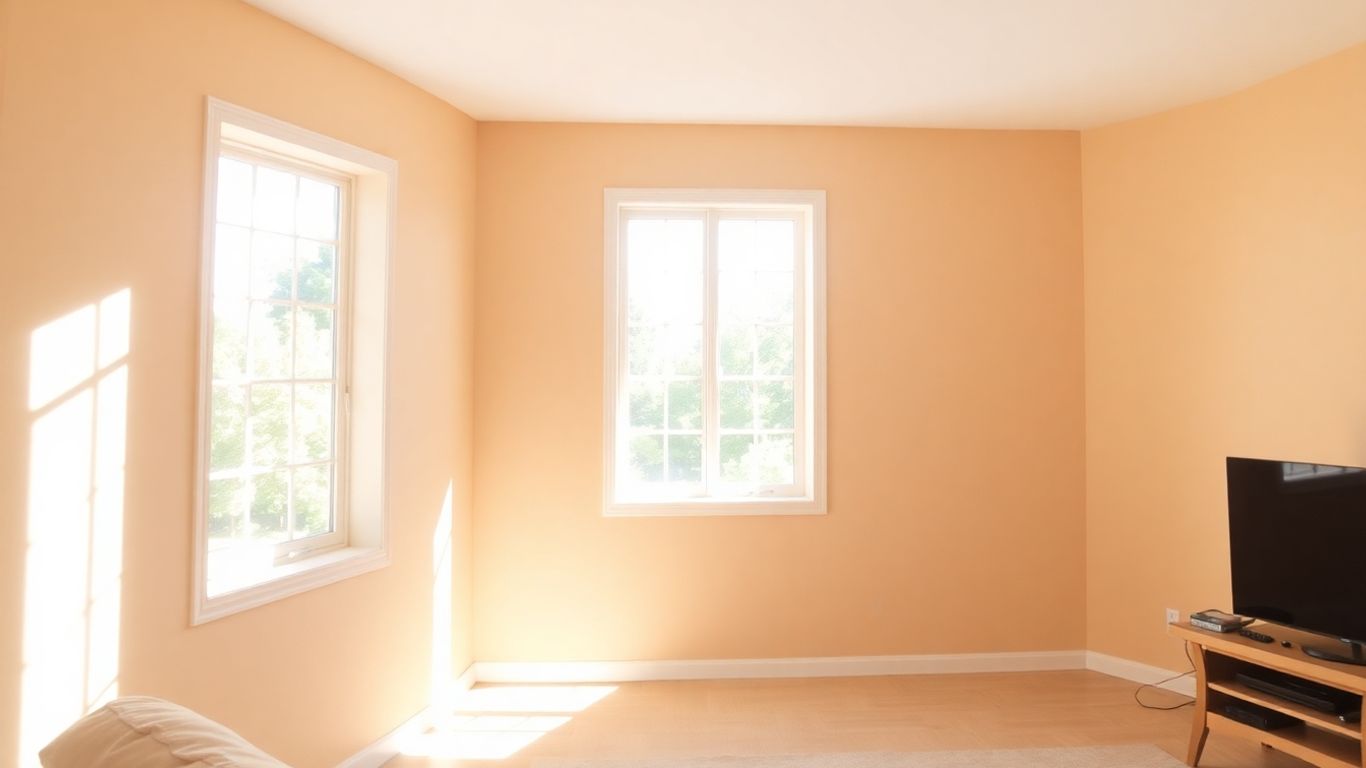 Newly painted living room with bright, smooth walls.