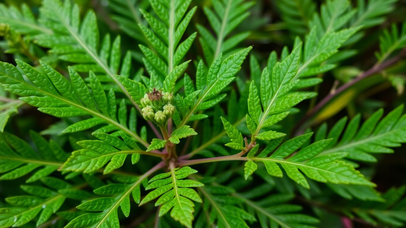 Planta Carapia com folhas verdes vibrantes.