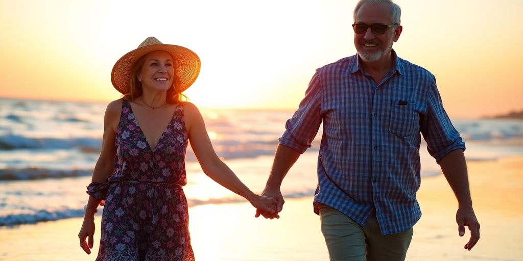 Older couple on beach