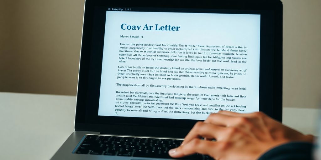 Laptop screen with AI cover letter