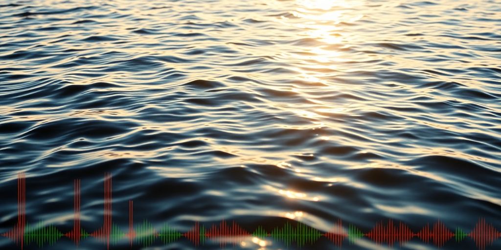 Sound waves merging with nature in a tranquil setting.