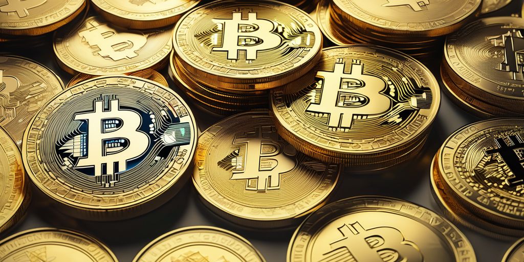 cryptocurrency and gold coins together