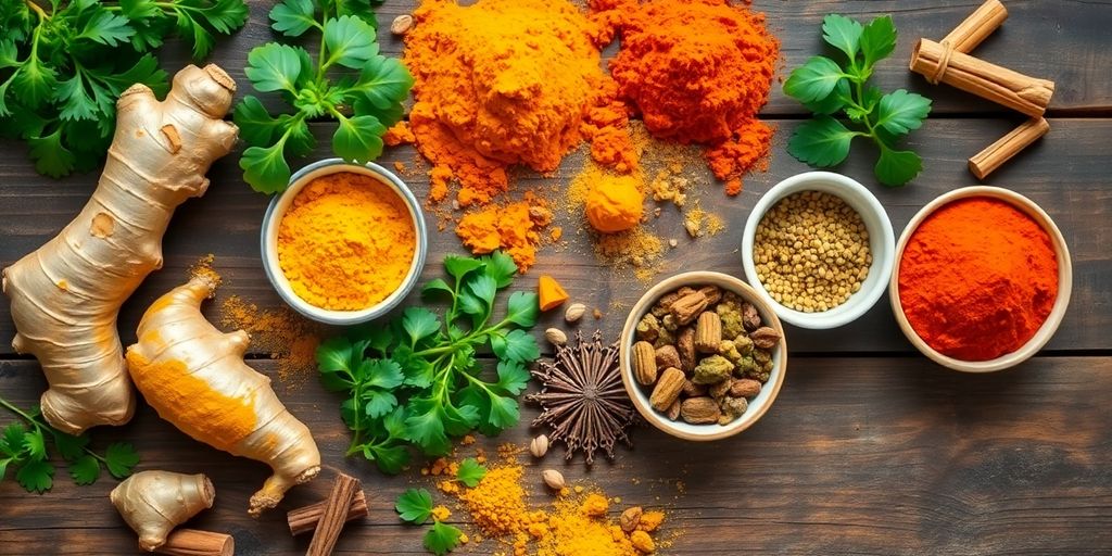 Ayurveda herbs and spices for digestion.