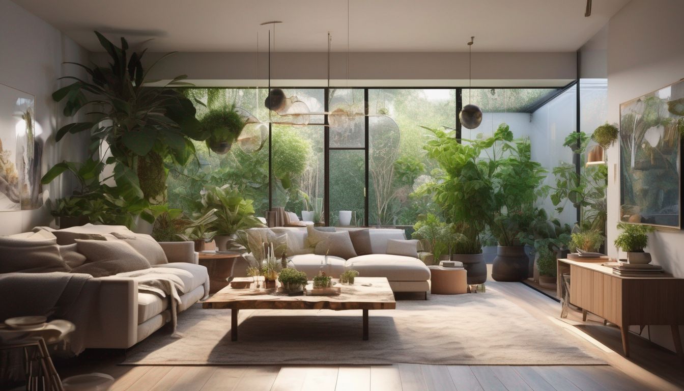 indoor garden in a cozy living room with natural light