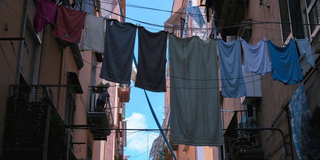 clothes hanging out to dry on a clothes line