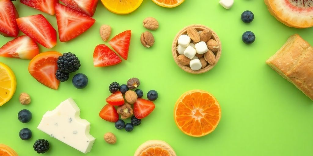 Colorful assortment of simple, delicious snacks.