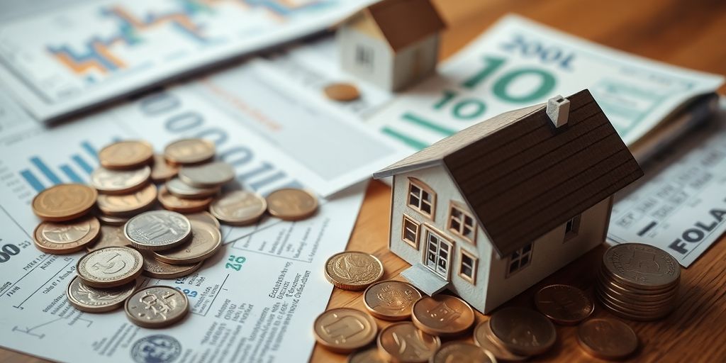 Diverse investment options on a table for planning.