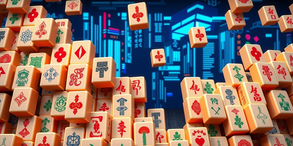 Colorful Mahjong tiles representing gaming evolution.