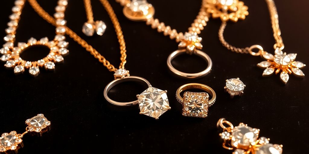 Elegant display of diverse jewelry pieces.
