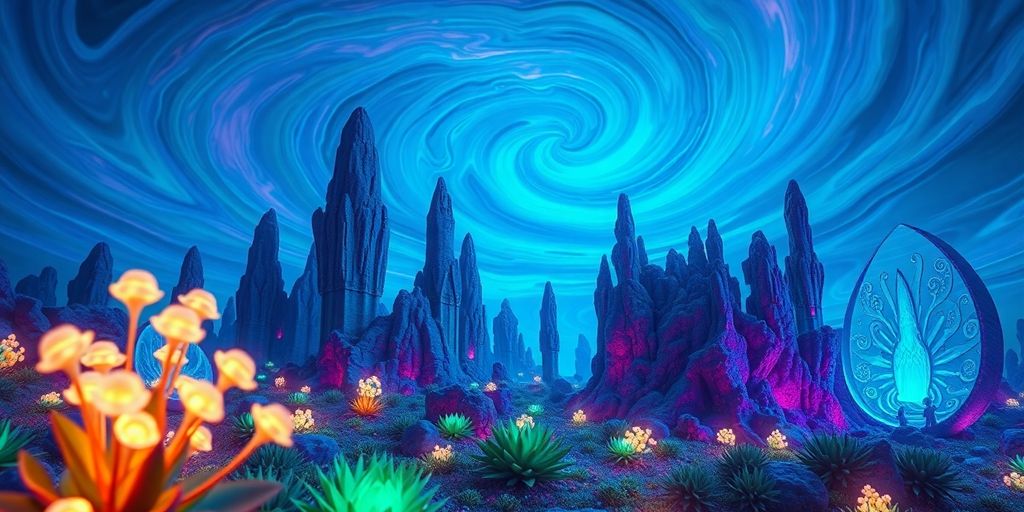Vibrant, fantastical AI-generated art.