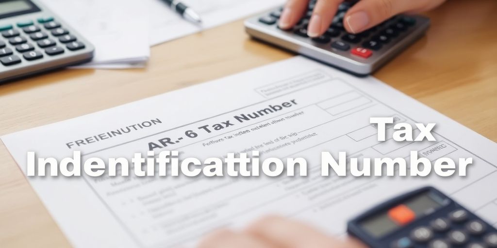 Person completing tax forms with calculator and paperwork.