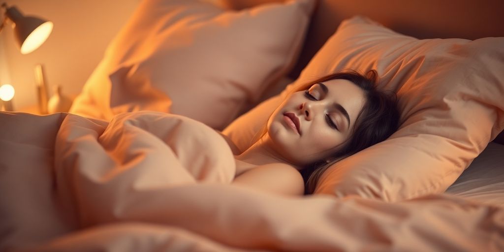 Peaceful bedroom, person sleeping soundly.