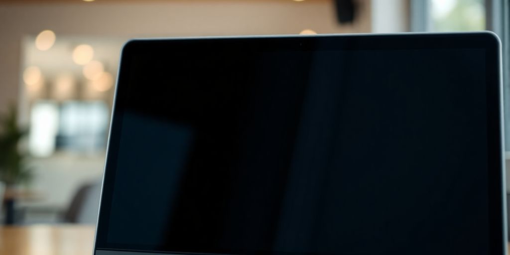 Filtro de privacidade em um laptop moderno.