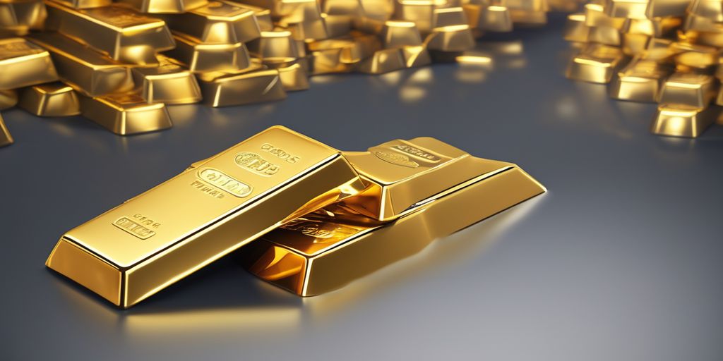 gold bars with world map background