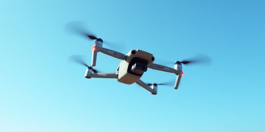 Drone DJI Mavic 4 Pro en vol dans le ciel.