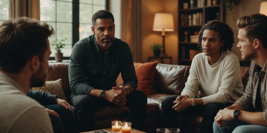 Group talking about polyamory with a coach