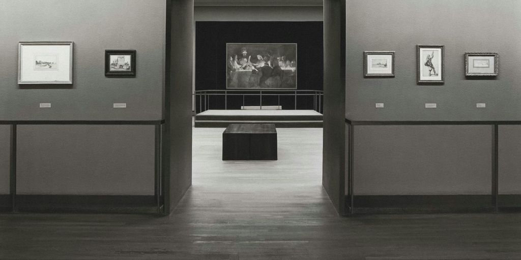 modern museum interior with exhibits