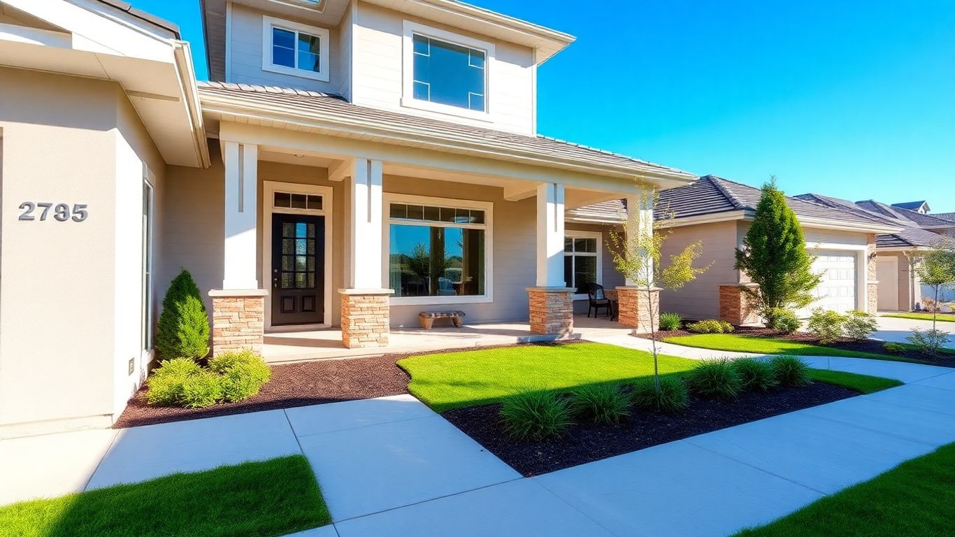 Modern renovated house exterior with professional landscaping.