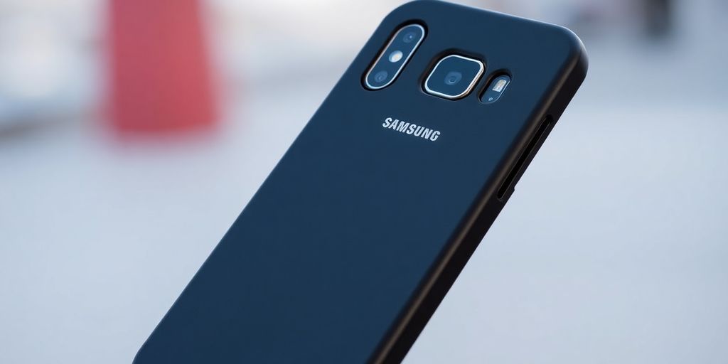 Samsung A56 black phone case lifestyle shot.