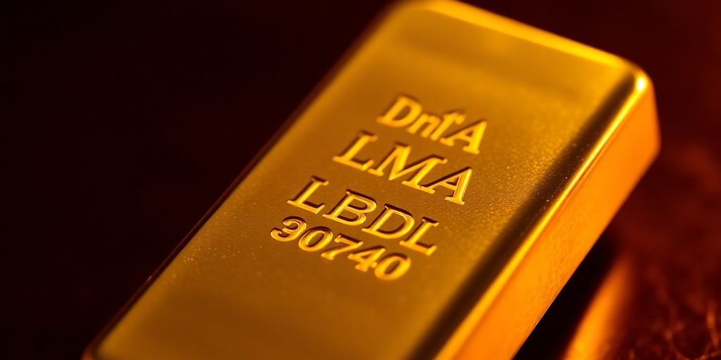 Lingot d'or LBMA sur fond sombre