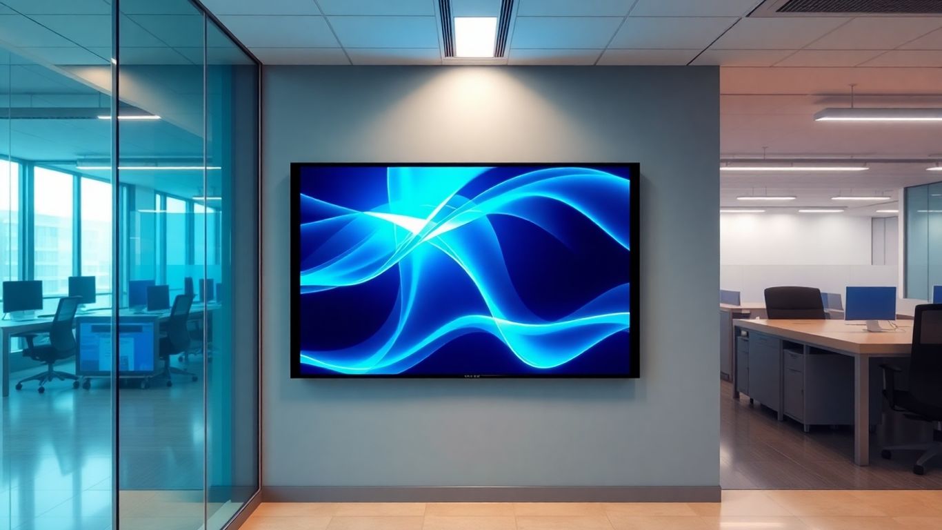 Affichage numérique moderne dans un bureau.