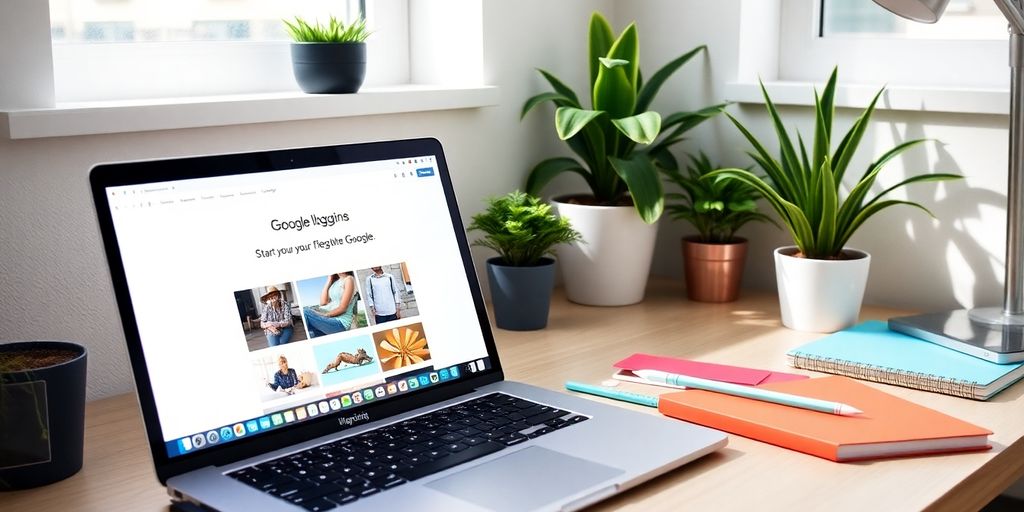 Espaço de trabalho moderno para iniciar um blog.