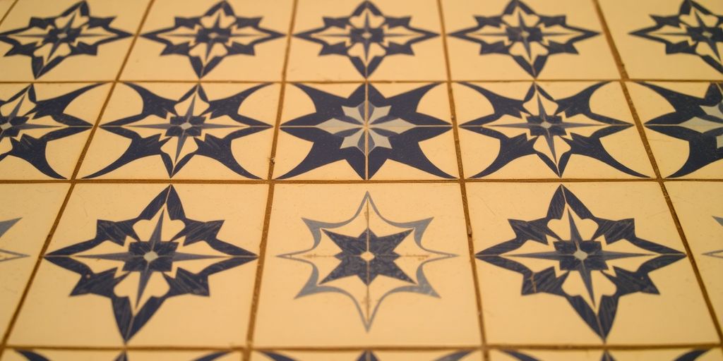 Elegant French tile border pattern in a bathroom.