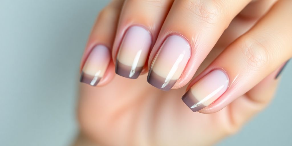 Unhas com efeito degradê em tons suaves e estilosos.