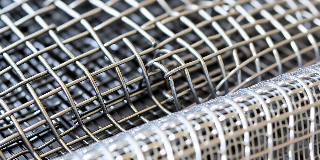 Close-up of different mesh materials for welding.