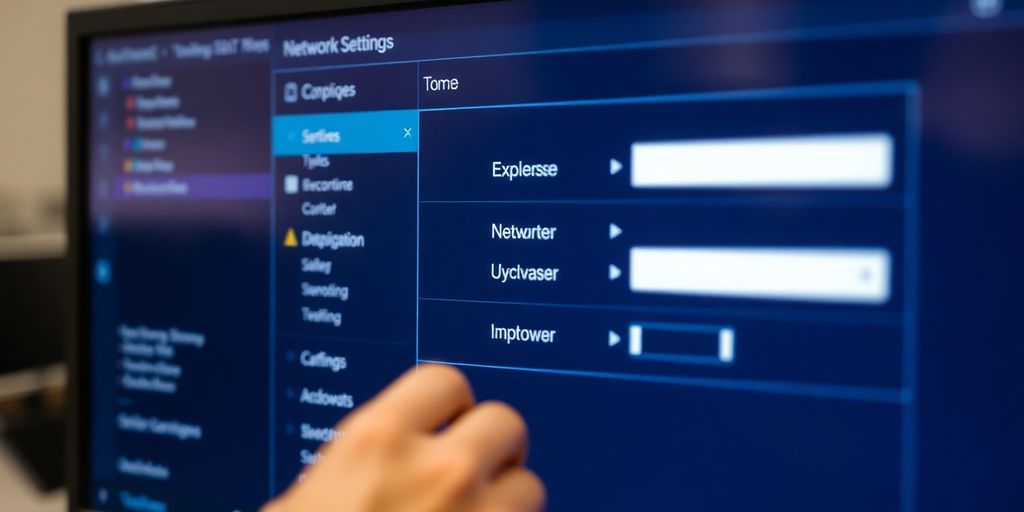 Pessoa ajustando configurações de rede em um computador.
