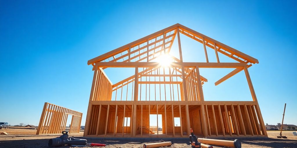 Modern home construction site