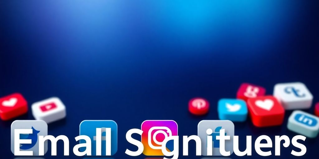 Modern email signature design with social media icons.