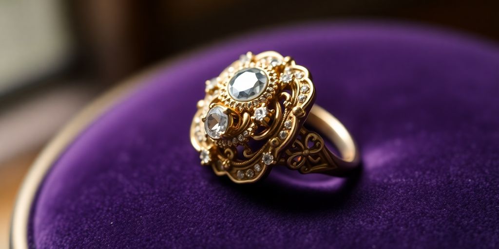 Bijou de famille sur un fond en velours.