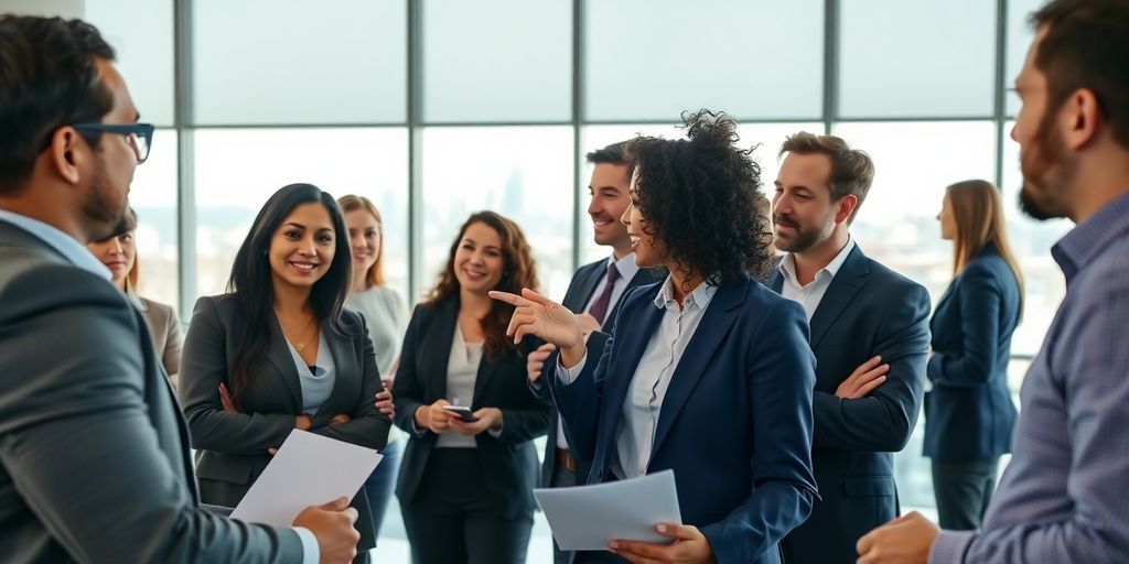 Financial professionals connecting people and investments.