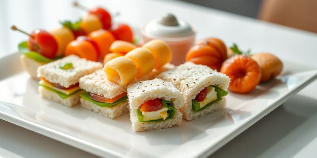 อาหารว่างหลากหลายจัดเป็นชุดเล็กๆ