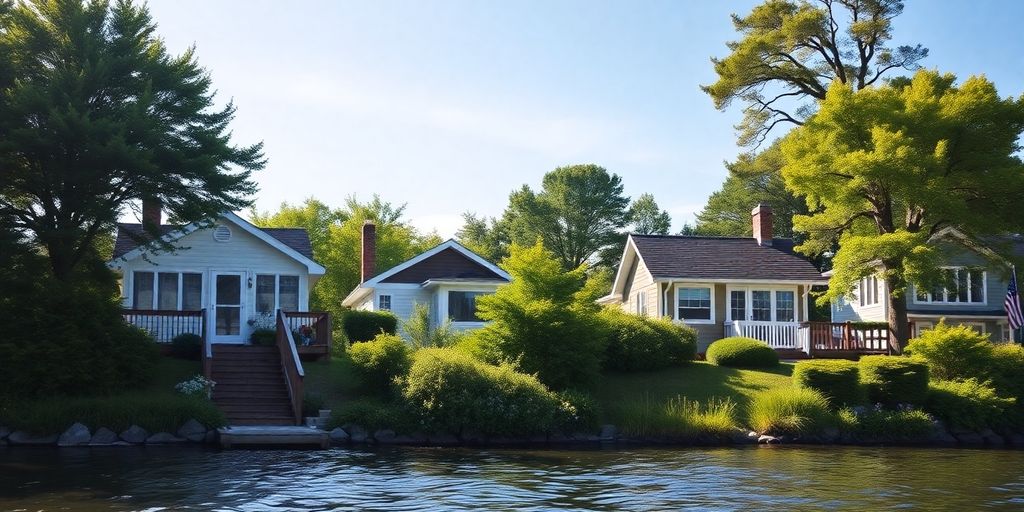 Charming cottages at Wasaga Beach in tranquil setting.