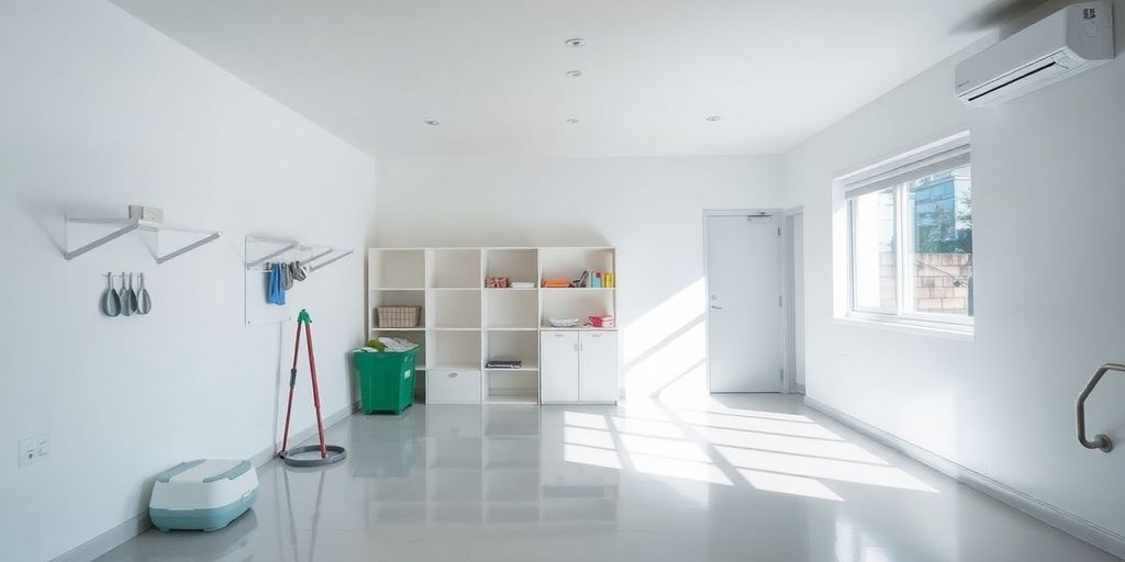 Spațiu pregătit pentru deratizare, curat și organizat.