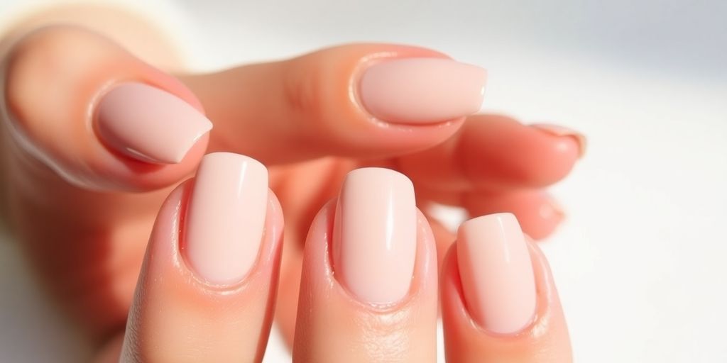 Unhas naturais minimalistas em fundo claro.