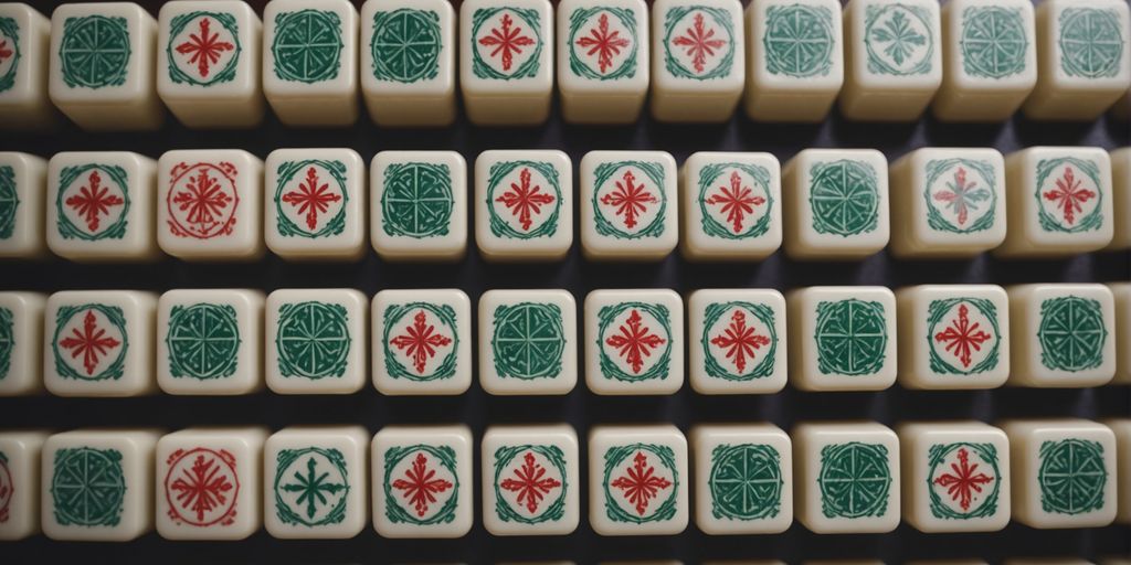 Different Mahjong tiles displayed in an organized layout.