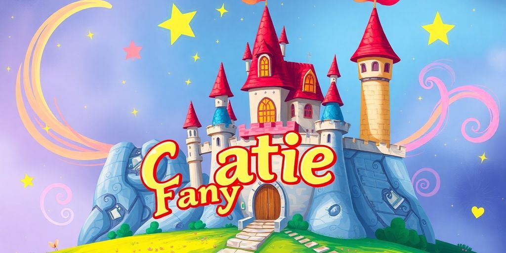 Fantasy castle name art print for kids