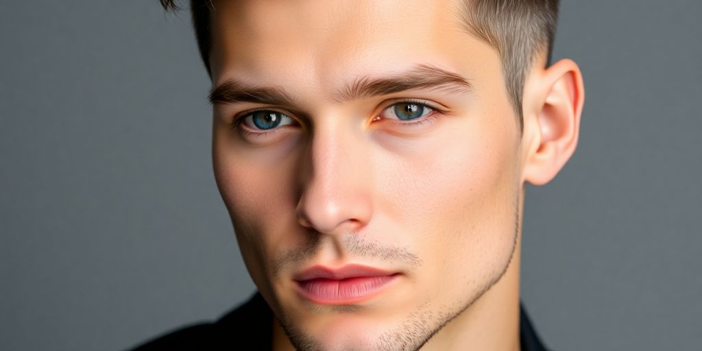 Sophisticated man with a clean haircut and soft lighting.