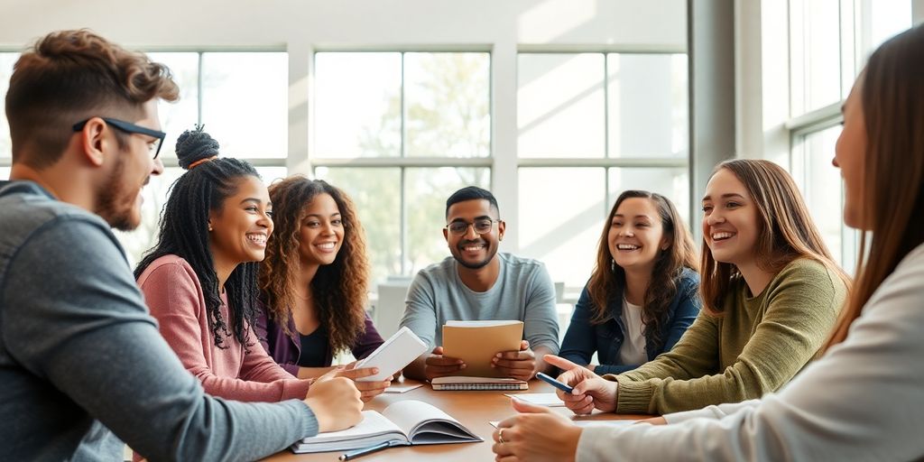 Jeunes discutant de leurs orientations professionnelles