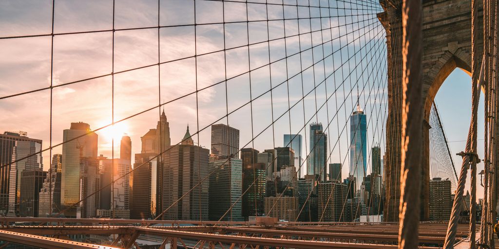 Brooklyn Bridge during golden hour