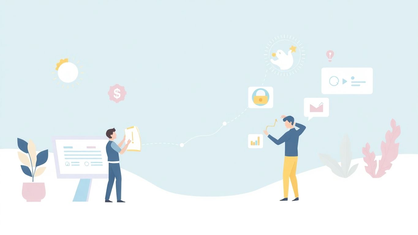 Illustrasjon av innovasjon og forretningsutvikling.