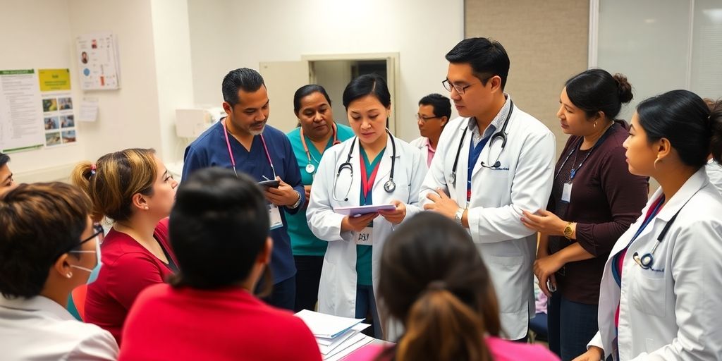 Medical professionals training in translation services for healthcare.