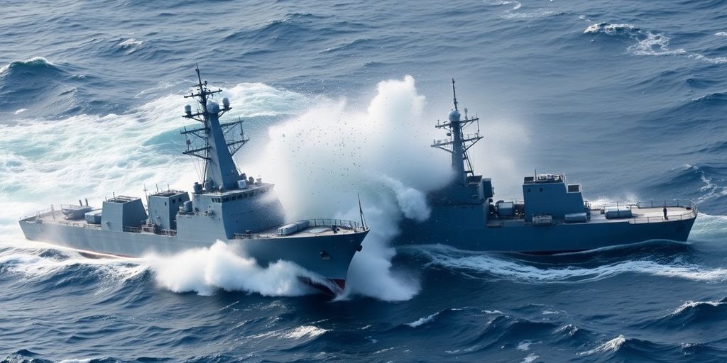 Navires en collision en mer de Chine méridionale.